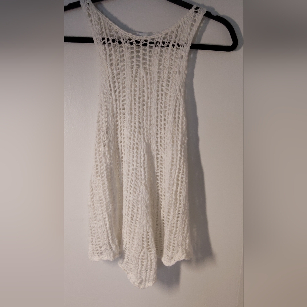 White Knit Sleeveless Top Size S #475